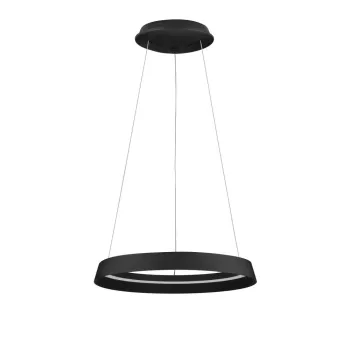 Lustra negru-mat LED cu intensitate reglabila din aluminiu cu abajur din sticla acrilica o 45 cm Ormi - Nova Luce imagine