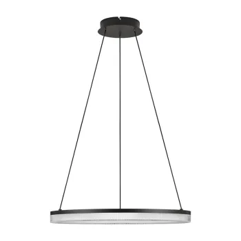 Lustra negru-mat LED cu intensitate reglabila din aluminiu cu abajur din sticla acrilica o 60 cm Lonela - Nova Luce imagine