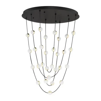 Lustra negru-mat LED cu intensitate reglabila din aluminiu cu abajur din sticla acrilica o 84 cm Alcinoe - Nova Luce imagine