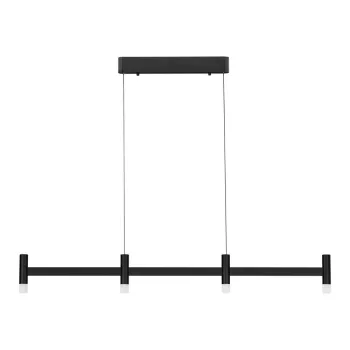 Lustra negru-mat LED cu intensitate reglabila din aluminiu cu abajur din sticla acrilica Poetic - Nova Luce imagine