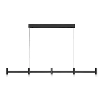 Lustra negru-mat LED cu intensitate reglabila din aluminiu cu abajur din sticla acrilica Poetic - Nova Luce imagine