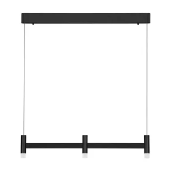 Lustra negru-mat LED cu intensitate reglabila din aluminiu cu abajur din sticla acrilica Poetic - Nova Luce imagine