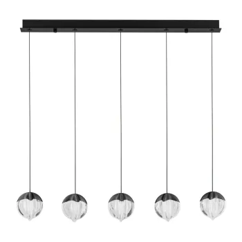 Lustra negru-mat LED cu intensitate reglabila din aluminiu cu abajur din sticla Alicia - Nova Luce imagine
