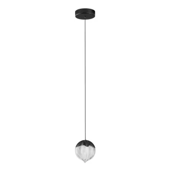Lustra negru-mat LED cu intensitate reglabila din aluminiu cu abajur din sticla o 12 cm Alicia - Nova Luce imagine