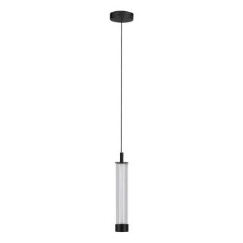 Lustra negru-mat LED cu intensitate reglabila din aluminiu cu abajur din sticla o 6,5 cm Glovia - Nova Luce imagine