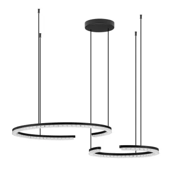 Lustra negru-mat LED cu intensitate reglabila din aluminiu Greamy - Nova Luce imagine