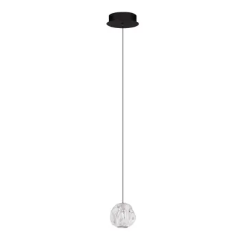 Lustra negru-mat LED cu intensitate reglabila din metal cu abajur din sticla acrilica o 10 cm Ifos - Nova Luce imagine