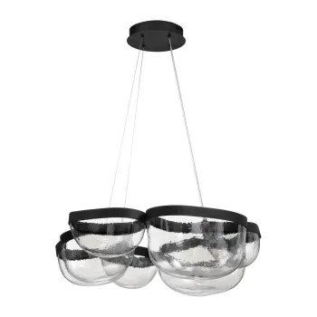Lustra negru-mat LED cu intensitate reglabila din otel cu abajur din sticla o 83 cm Clair - Nova Luce imagine