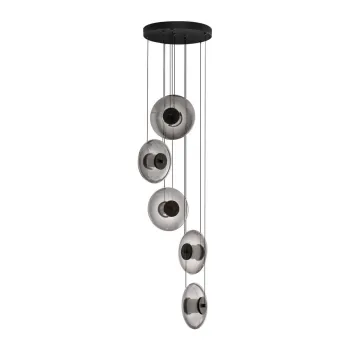 Lustra negru-mat LED cu intensitate reglabila din sticla o 40 cm Ballet - Nova Luce imagine