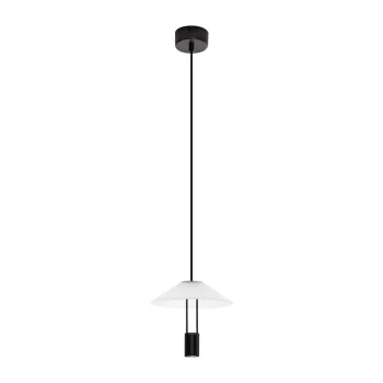 Lustra negru-mat LED din aluminiu cu abajur din sticla acrilica o 22 cm Anafi - Nova Luce imagine