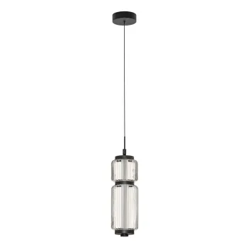 Lustra negru-mat LED din sticla o 12 cm Liesa - Nova Luce imagine