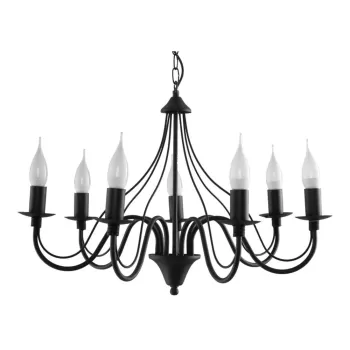 Lustra Nice Lamps Floriano 7, negru imagine