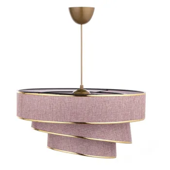 Lustra roz/aurie cu abajur textil o 40 cm Couper - Opviq lights imagine