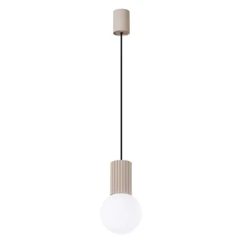 Lustra taupe cu abajur din sticla o 12 cm Orbital - Nice Lamps imagine
