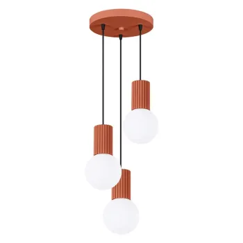 Lustra teracota din metal cu abajur din sticla o 25 cm Orbital - Sollux imagine