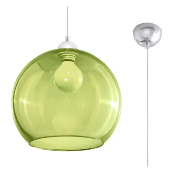 Lustra verde cu abajur din sticla o 30 cm Bilbao - Nice Lamps imagine