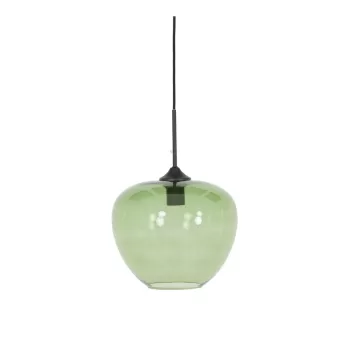 Lustra verde cu abajur din sticla o 30 cm Mayson - Light & Living imagine