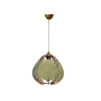 Lustra verde/in culoare naturala cu abajur textil o 25 cm - Opviq lights imagine