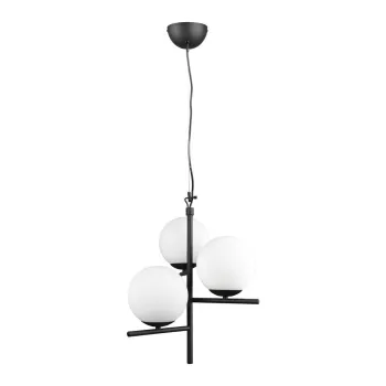 LustrAnegru-mat cu abajur din sticlAA, 40 cm Pure aEURTrio imagine
