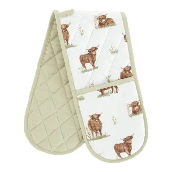 Manusa dubla de bucatarie din bumbac Angus Highland Cow - Catherine Lansfield imagine