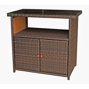 Masa auxiliara de gradina din ratan artificial 90x50 cm Padua - Garden Pleasure imagine