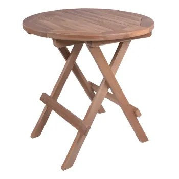 Masa auxiliara de gradina rotunda din lemn de tec o 50 cm Luang - Garden Pleasure imagine