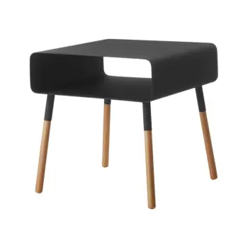 Masa auxiliara YAMAZAKI Plain, inaltime 35 cm, negru imagine