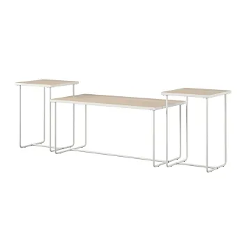 Masa consola alba/in culoare naturala cu blat cu aspect de lemn de frasin 49x99 cm Dante - Storaa imagine