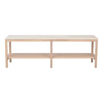 Masa consola alba/in culoare naturala cu blat din piatra 140x40 cm Orwel - Rowico imagine