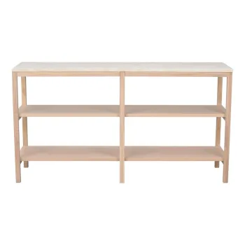 Masa consola alba/in culoare naturala cu blat din piatra 140x40 cm Orwel - Rowico imagine