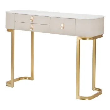 Masa consola bej-auriu 40x100 cm Beauty - Mauro Ferretti imagine