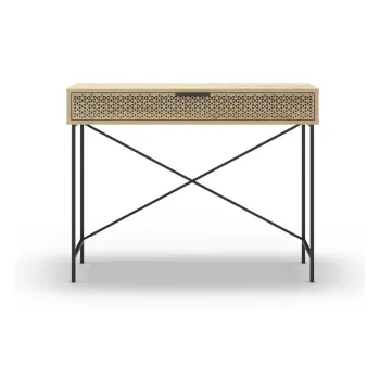 Masa consola in culoare naturala cu aspect de lemn de stejar 35.5x110 cm Ecrin - Marckeric imagine