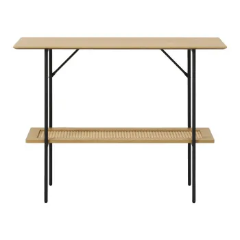Masa consola in culoare naturala cu aspect de lemn de stejar 37x100 cm Pensacola - Unique Furniture imagine