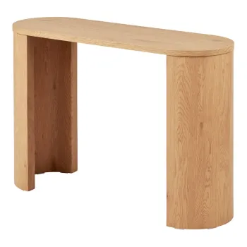 Masa consola in culoare naturala cu aspect de lemn de stejar 38x114 cm Bibione - House Nordic imagine