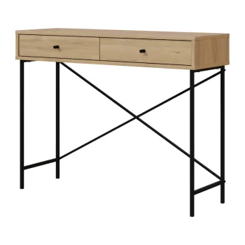 Masa consola in culoare naturala cu blat cu aspect de lemn de stejar 35x110 cm Titan - Marckeric imagine