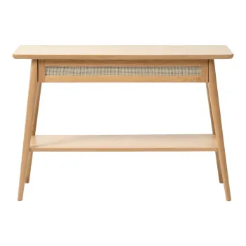 Masa consola in culoare naturala cu blat cu aspect de lemn de stejar 40x110 cm Barrali - Unique Furniture imagine