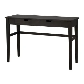 Masa consola in culoare naturala inchisa cu blat cu aspect de lemn de stejar 40x110 cm Garrison - Rowico imagine