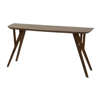 Masa consola in culoare naturala inchisa din lemn de acacia 44x160 cm Quenza - Light & Living imagine