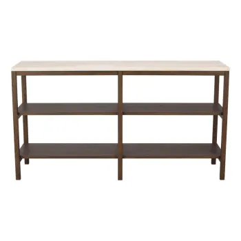 Masa consola maro/bej cu blat din piatra 140x40 cm Orwel - Rowico imagine