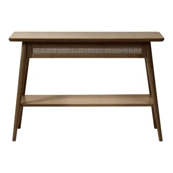 Masa consola maro cu blat cu aspect de lemn de stejar 40x110 cm Barrali - Unique Furniture imagine