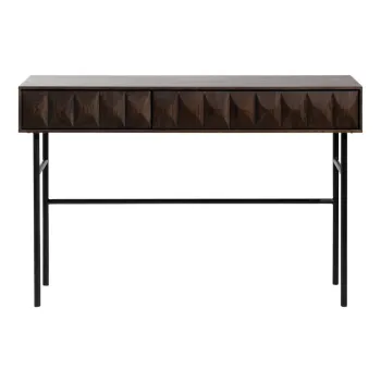 Masa consola maro inchis cu blat cu aspect de lemn de stejar 39x117 cm Latina - Unique Furniture imagine