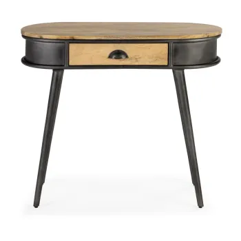 Masa consola neagra/in culoare naturala 38x90 cm Delhi - Marckeric imagine