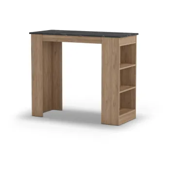 Masa de bar cu blat cu aspect de marmura 47x120 cm Peru - Marckeric imagine