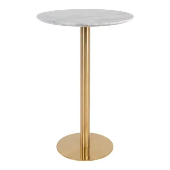 Masa de bar rotunda cu blat cu aspect de marmura o 70 cm Bolzano - House Nordic imagine