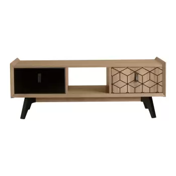 Masa de cafea cu 2 sertare in decor de lemn de stejar Marckeric Ceilan imagine