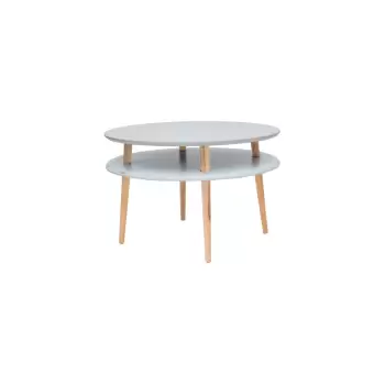 Masa de cafea cu picioare din lemn Ragaba UFO, O 70 cm, gri deschis imagine