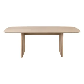 Masa de dining alba cu aspect de lemn de stejar 105x220 cm Christo - Actona imagine