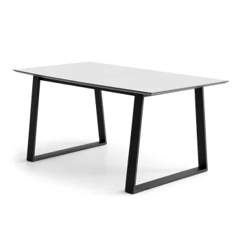 Masa de dining alba extensibila cu blat alb 90x165 cm Meza - Hammel Furniture imagine