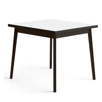 Masa de dining alba-neagra extensibila cu aspect de lemn de stejar Hammel Single, 90 x 90 cm imagine