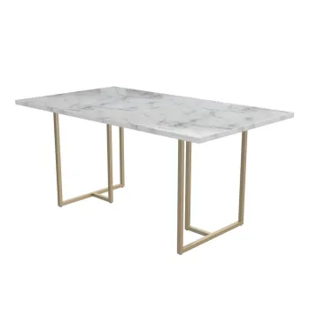 Masa de dining cu aspect de marmura 90x160 cm Astor - CosmoLiving by Cosmopolitan imagine